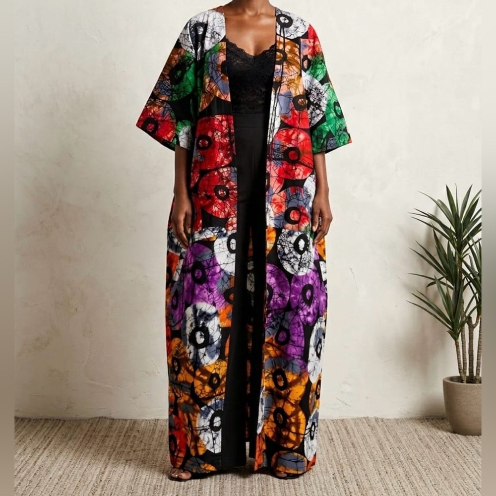 Colorful Artistic Kimono Duster